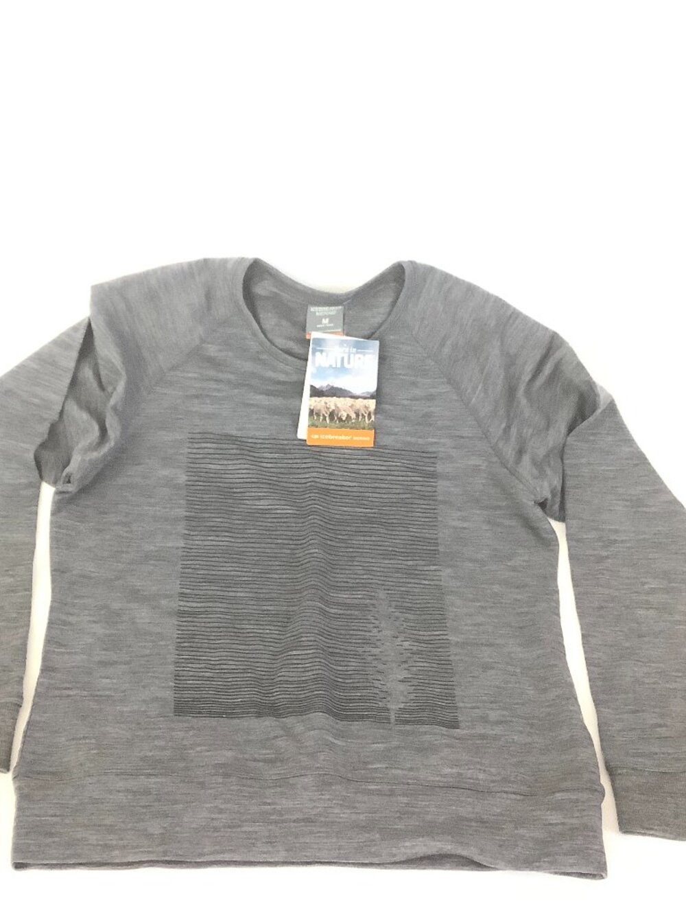 Icebreaker Gray Merino Wool Crew Top Women's Size Medium Unworn